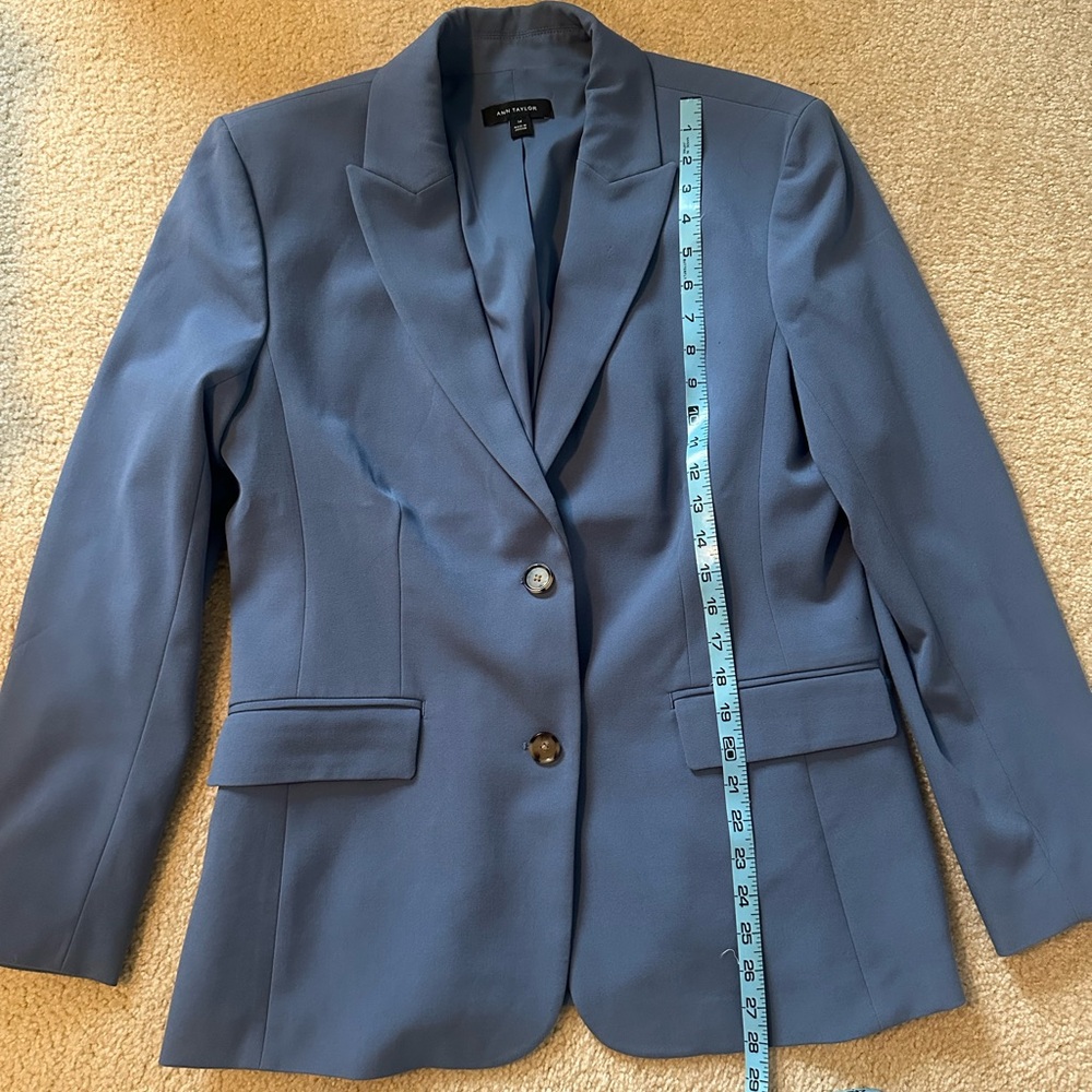 Ann Taylor Blue Single-Breasted Blazer